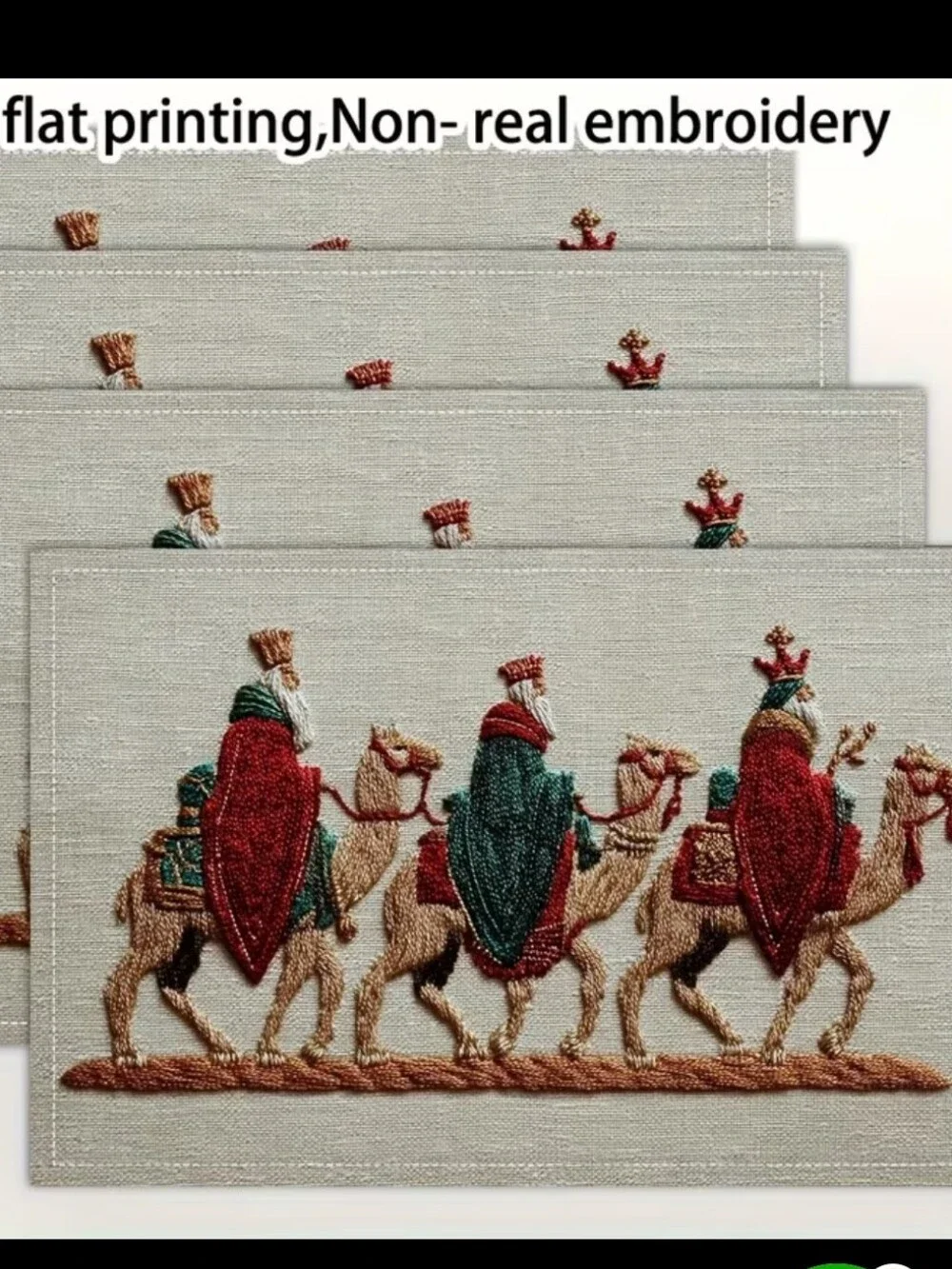 4 Piece 3 Wise Men Dinner Place Mats. 12X18